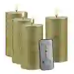 LED Kerzenset PIA Rustik-Optik Adventskerzen H:10cm mit Batterien/Fernb. 4er Set LED Kerzenset PIA Rustik-Optik Adventskerzen H:10cm mit Batterien/Fernb. 4er Set