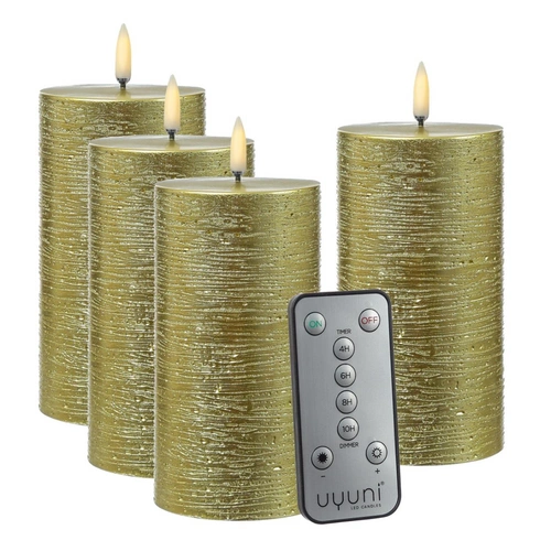 LED Kerzenset PIA Rustik-Optik Adventskerzen H:10cm mit Batterien/Fernb. 4er Set LED Kerzenset PIA Rustik-Optik Adventskerzen H:10cm mit Batterien/Fernb. 4er Set