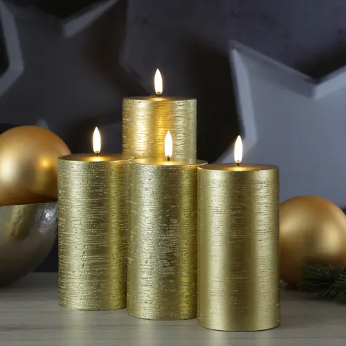 LED Kerzenset PIA Rustik-Optik Adventskerzen H:10cm mit Batterien/Fernb. 4er Set LED Kerzenset PIA Rustik-Optik Adventskerzen H:10cm mit Batterien/Fernb. 4er Set