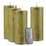 LED Kerzenset PIA Rustik-Optik Adventskerzen H:10cm mit Batterien/Fernb. 4er Set LED Kerzenset PIA Rustik-Optik Adventskerzen H:10cm mit Batterien/Fernb. 4er Set