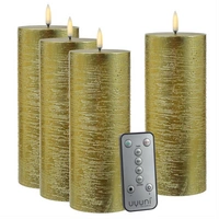 LED Kerzenset PIA Rustik-Optik Adventskerzen H:10cm mit Batterien/Fernb. 4er Set LED Kerzenset PIA Rustik-Optik Adventskerzen H:10cm mit Batterien/Fernb. 4er Set
