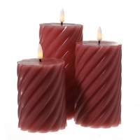 LED Kerze Twist Echtwachs gedrehte Stumpenkerze flackernd H: 12,5cm Timer rosa LED Kerze Twist Echtwachs gedrehte Stumpenkerze flackernd H: 12,5cm Timer rosa