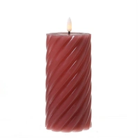 LED Kerze Twist Echtwachs gedrehte Stumpenkerze flackernd H: 17,5cm Timer rosa LED Kerze Twist Echtwachs gedrehte Stumpenkerze flackernd H: 17,5cm Timer rosa
