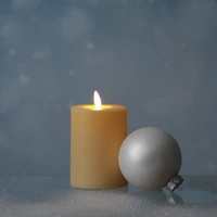 LED Kerze für Außen Garten Balkon flackernd Timer H: 10cm D: 7,5cm creme outdoor LED Kerze für Außen Garten Balkon flackernd Timer H: 10cm D: 7,5cm creme outdoor