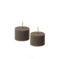 LED Mini Kerzen Thea Uyuni Piffany mit Rillen Timer bis 400 Std D:5,8cm sand 2St LED Mini Kerzen Thea Uyuni Piffany mit Rillen Timer bis 400 Std D:5,8cm sand 2St