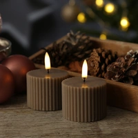 LED Mini Kerzen Thea Uyuni Piffany mit Rillen Timer bis 400 Std D:5,8cm sand 2St LED Mini Kerzen Thea Uyuni Piffany mit Rillen Timer bis 400 Std D:5,8cm sand 2St