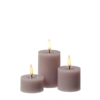 LED Mini Kerzenset Uyuni Piffany Echtwachs 3 Größen 400 Stunden D: 5cm lila 3St. LED Mini Kerzenset Uyuni Piffany Echtwachs 3 Größen 400 Stunden D: 5cm lila 3St.