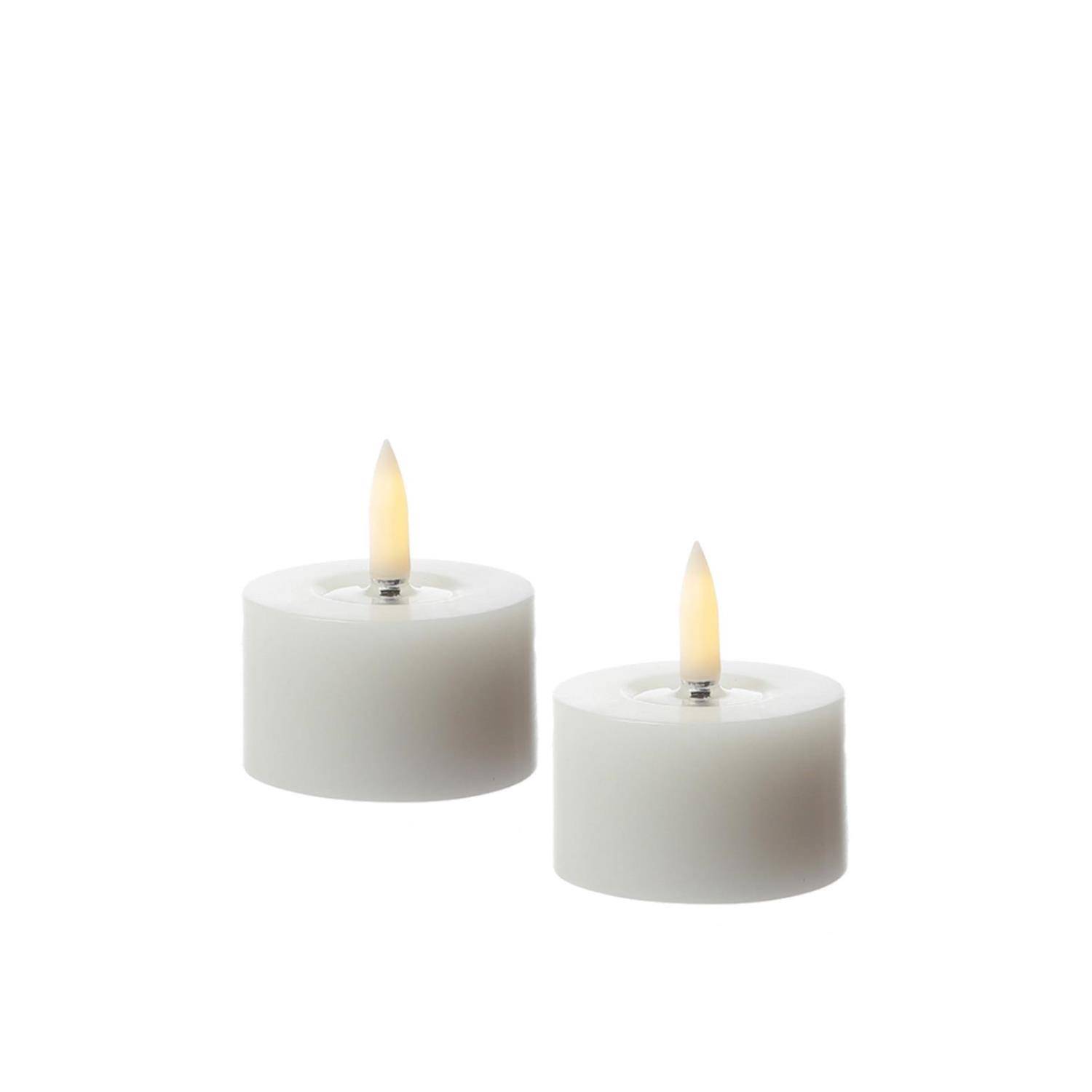 LED Mini Kerzen Teelichter Thea Uyuni Piffany bis 400 Stunden H: 2,8cm weiß 2St.