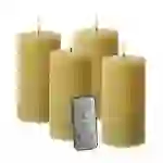 LED Kerzenset PIA Rustik-Optik Adventskerzen H:15cm mit Batterien/Fernb. 4er Set LED Kerzenset PIA Rustik-Optik Adventskerzen H:15cm mit Batterien/Fernb. 4er Set