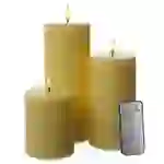 LED Kerzenset PIA Rustik-Optik Adventskerzen 3er Set gelb mit Batterien/Fernb. LED Kerzenset PIA Rustik-Optik Adventskerzen 3er Set gelb mit Batterien/Fernb.