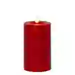 LED Stumpenkerze LINA Echtwachs realistische 3D Flamme Wachsspiegel 15cm rot LED Stumpenkerze LINA Echtwachs realistische 3D Flamme Wachsspiegel 15cm rot