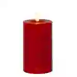 LED Stumpenkerze LINA Echtwachs realistische 3D Flamme Wachsspiegel 17,5cm rot LED Stumpenkerze LINA Echtwachs realistische 3D Flamme Wachsspiegel 17,5cm rot