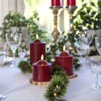 LED Kerze Echtwachs Advent Weihnachten 3D Flamme H: 17cm Batterie Timer rot LED Kerze Echtwachs Advent Weihnachten 3D Flamme H: 17cm Batterie Timer rot