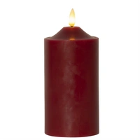 LED Kerze Echtwachs Advent Weihnachten 3D Flamme H: 17cm Batterie Timer rot LED Kerze Echtwachs Advent Weihnachten 3D Flamme H: 17cm Batterie Timer rot