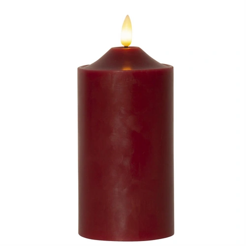 LED Kerze Echtwachs Advent Weihnachten 3D Flamme H: 17cm Batterie Timer rot LED Kerze Echtwachs Advent Weihnachten 3D Flamme H: 17cm Batterie Timer rot
