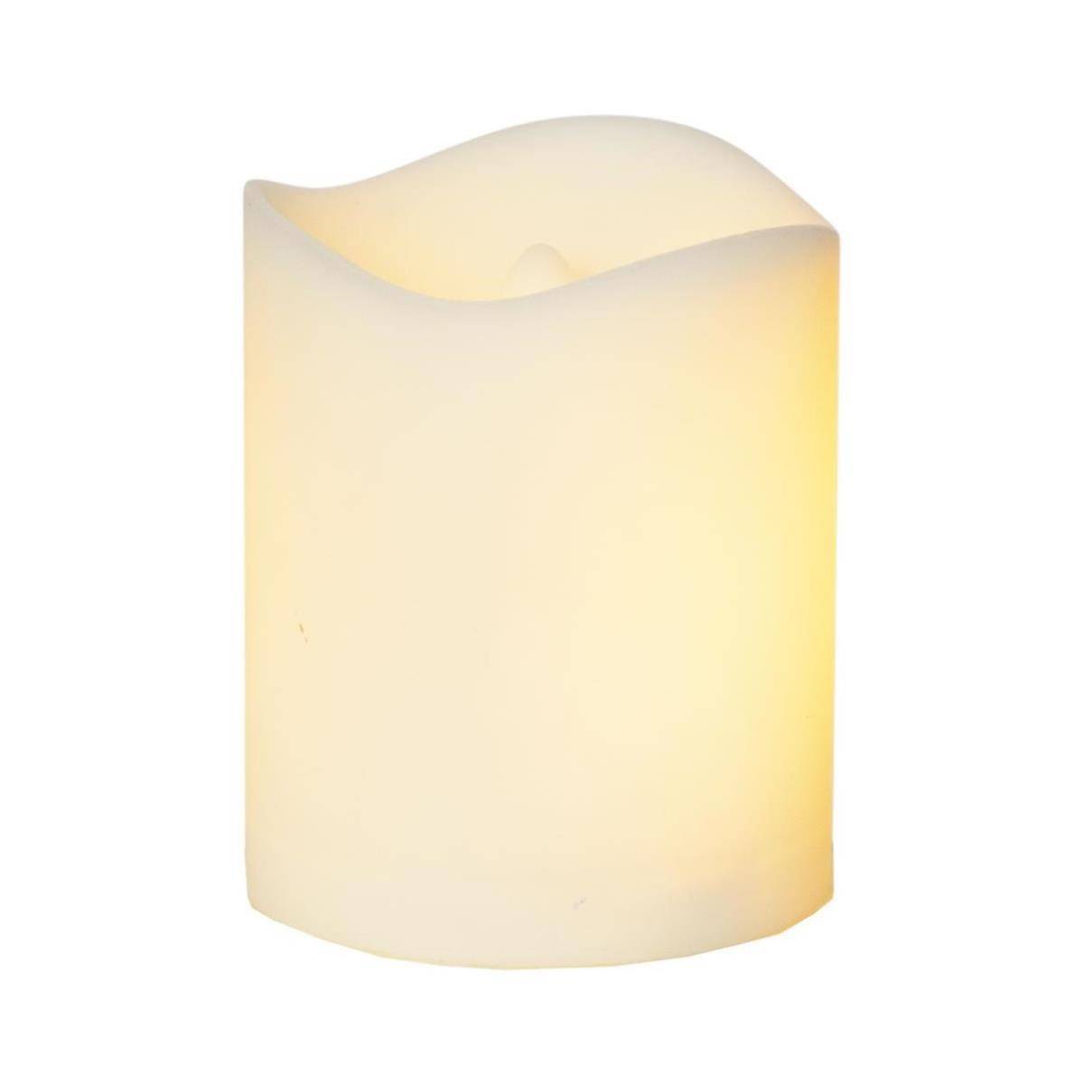 LED Mini Stumpenkerze Grabkerze D: 5cm inkl. Batterie Timer für Außen Laternen