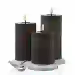 LED Kerzenset LISA Rustik Optik Echtwachskerzen wiederaufladbar grau 3er Set LED Kerzenset LISA Rustik Optik Echtwachskerzen wiederaufladbar grau 3er Set