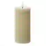 LED Kerze Liv Echtwachs gerillt geriffelt flackernde Flamme H: 18cm Timer creme LED Kerze Liv Echtwachs gerillt geriffelt flackernde Flamme H: 18cm Timer creme