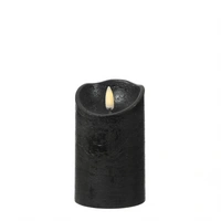 LED Kerze Rustik Optik Echtwachskerze flackernd H: 12,5cm D: 7,5cm Timer schwarz LED Kerze Rustik Optik Echtwachskerze flackernd H: 12,5cm D: 7,5cm Timer schwarz