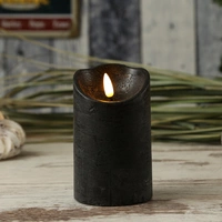 LED Kerze Rustik Optik Echtwachskerze flackernd H: 12,5cm D: 7,5cm Timer schwarz LED Kerze Rustik Optik Echtwachskerze flackernd H: 12,5cm D: 7,5cm Timer schwarz