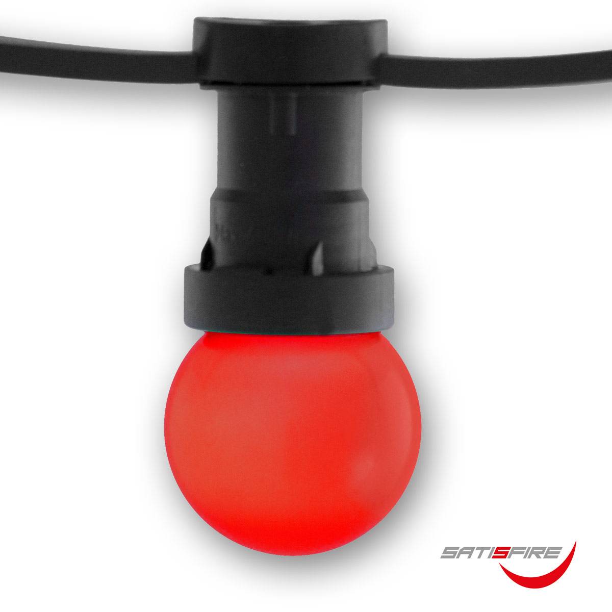 LED Leuchtmittel G45 - rot - E27 - 1W | SATISFIRE - Kugellampe