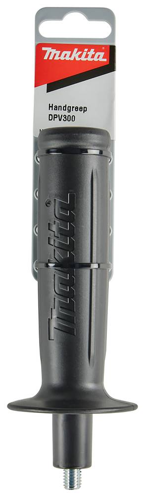 Makita Handgriff DPV300 Vakuumwerkzeuggriff, vertikal auf Produktverpackung gegen weißen Hintergrund angezeigt.