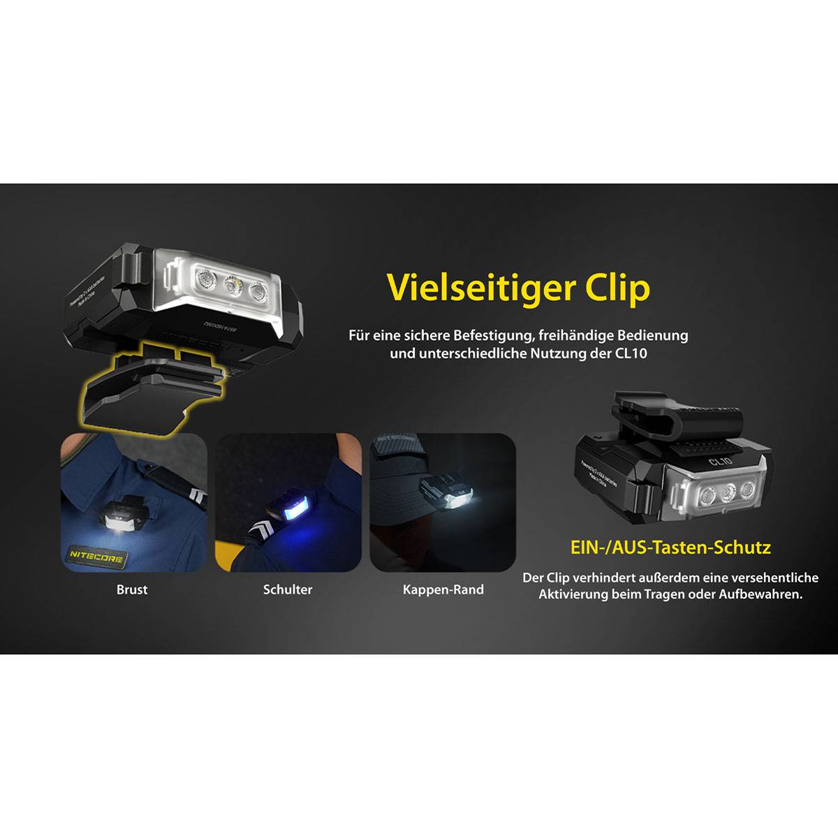 Nitecore CL10 45 Lumen - Clipleuchte