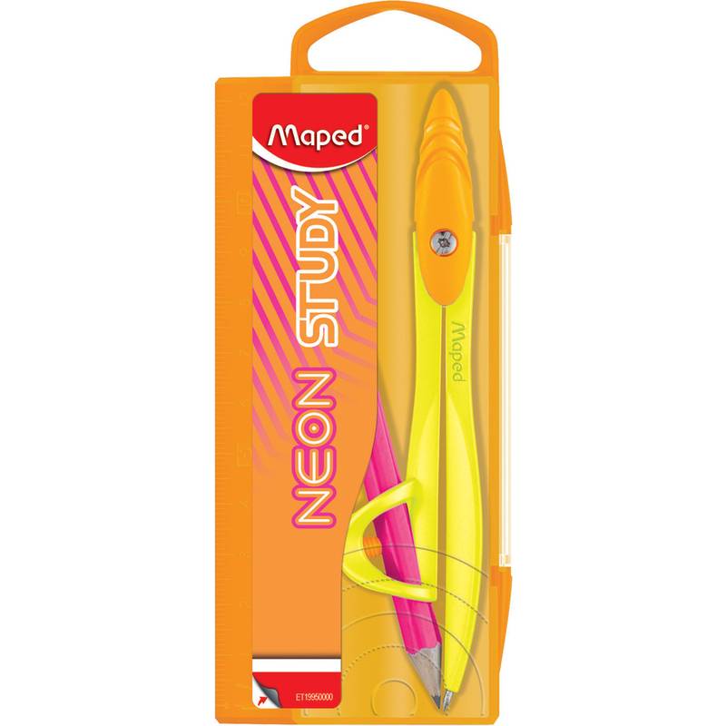 Maped Zirkelkasten STUDY NEON inkl. Adapterring, sortiert