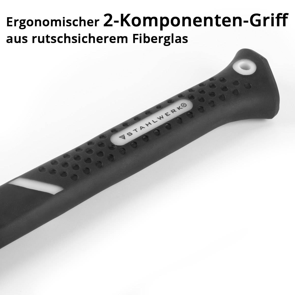 STAHLWERK Klauenhammer 570 g Zimmermannshammer aus Carbon-Stahl mit TPR Griff