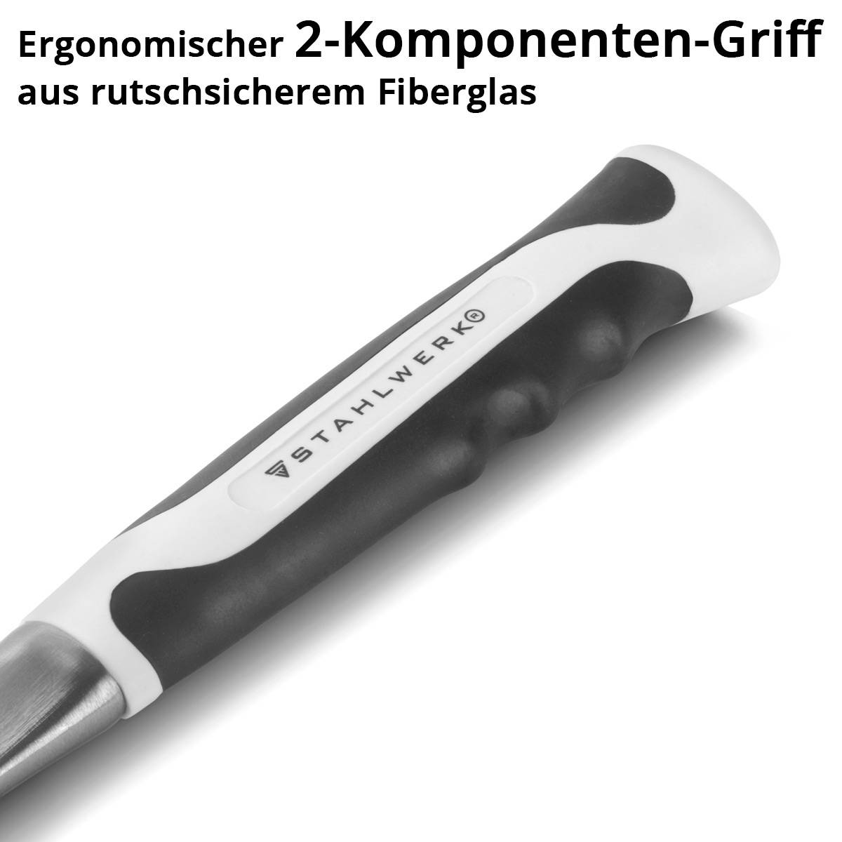 STAHLWERK Maurerhammer aus Carbon-Stahl Ziegelhammer mit Fiberglas-Griff
