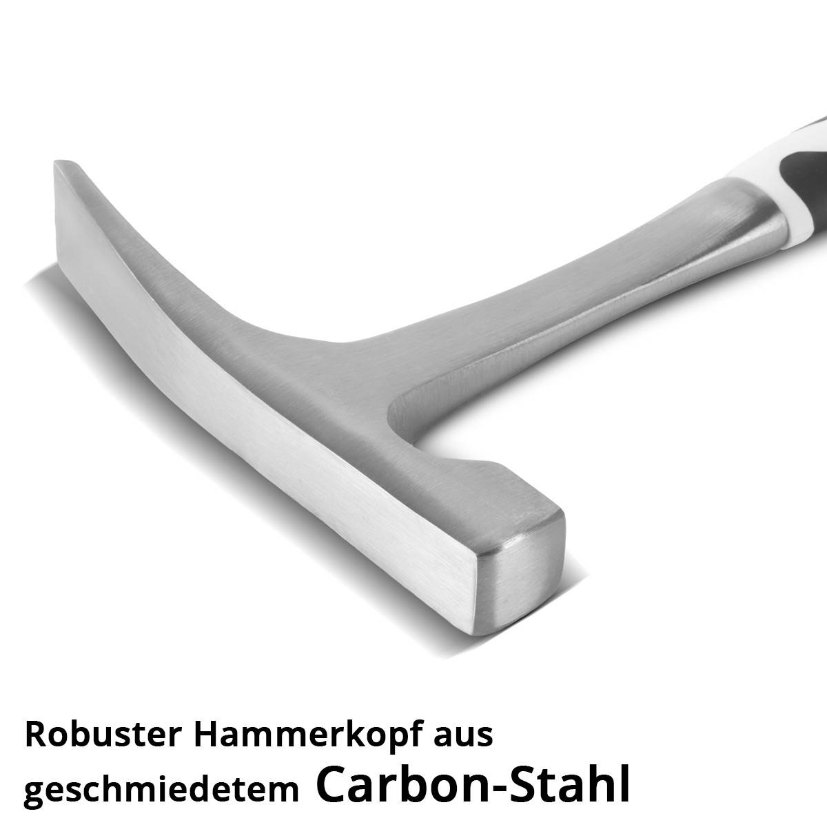 STAHLWERK Maurerhammer aus Carbon-Stahl Ziegelhammer mit Fiberglas-Griff