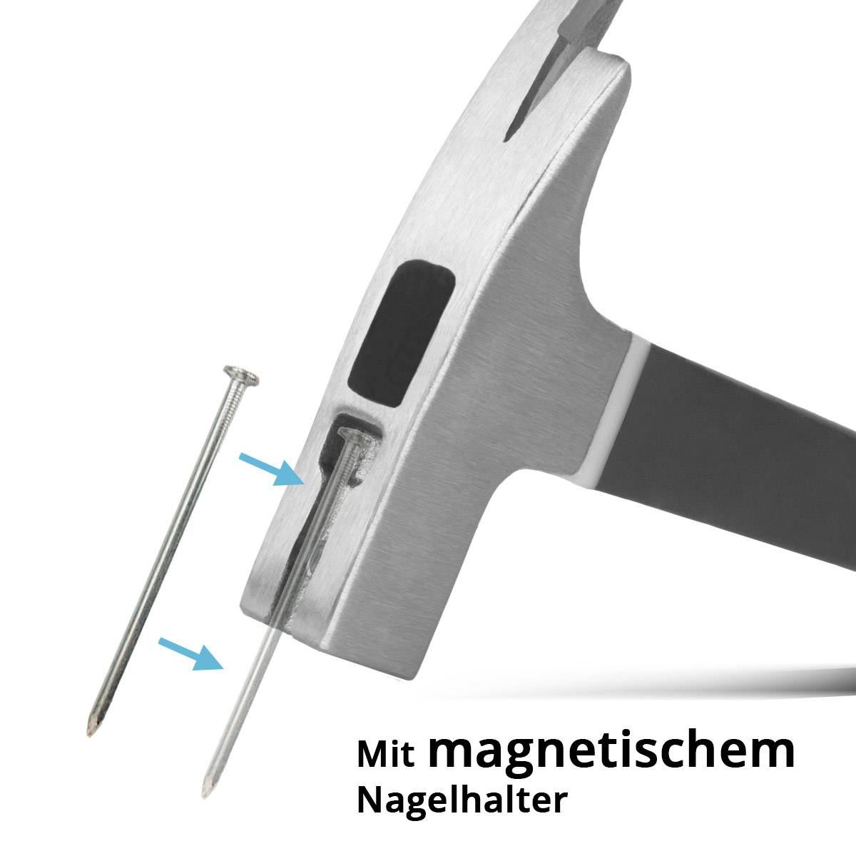 STAHLWERK Latthammer aus Carbon-Stahl TPR Griff Klauenhammer Zimmermannshammer