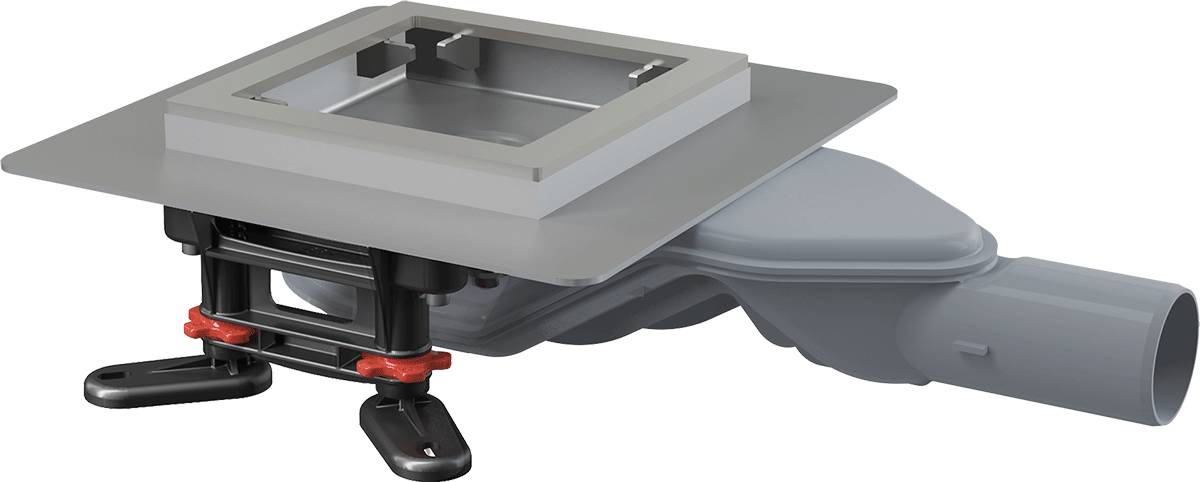 AlcaDrain APV110 Bodenablauf extra-flach ohne Rost 130 x 130