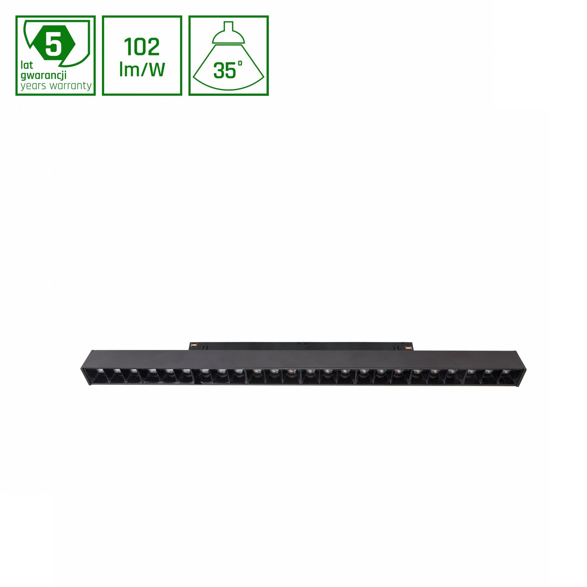 Spectrum LED SYSTEM Shift GRID L 22W 48V Schienensystem 35° Stromschienenstrahler 2250lm schwarz Warmweiß 3000K