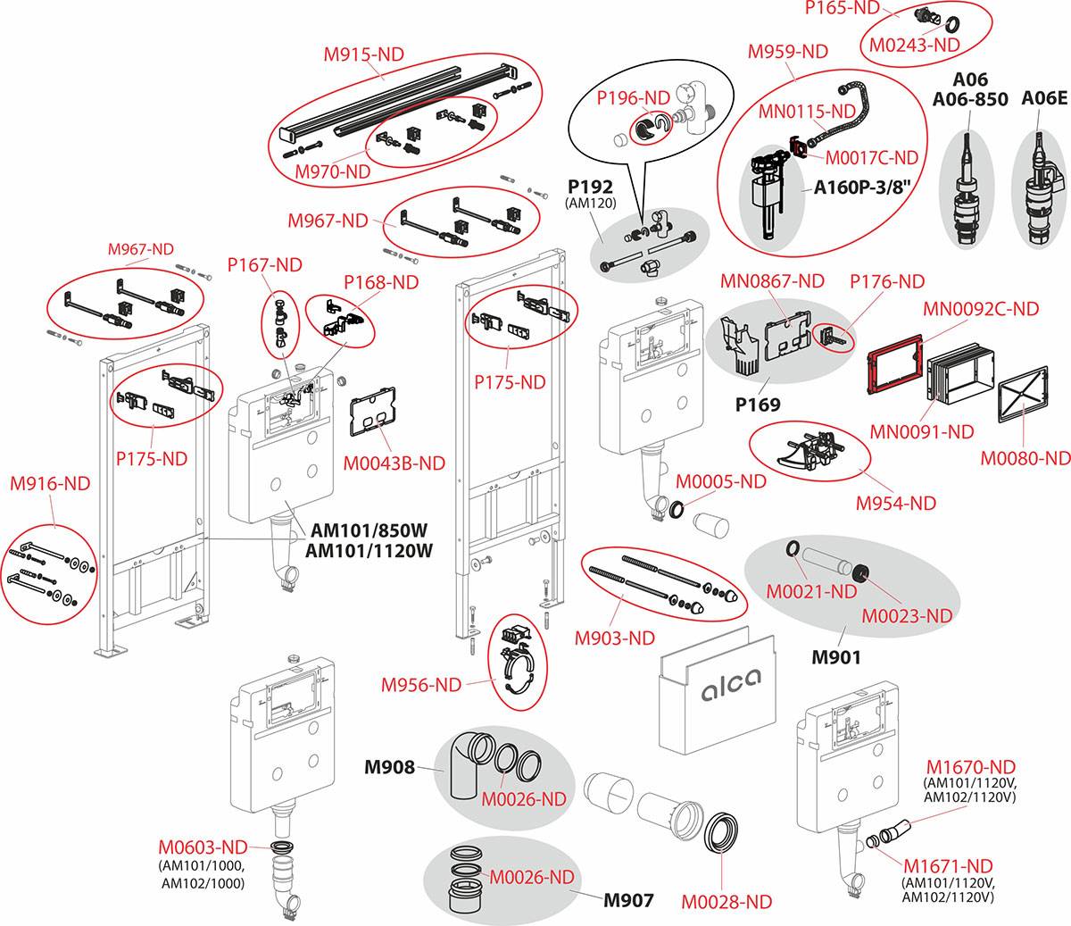 Alcadrain Vorwandinstallationssystem Ecology für Trockenbau (aus GK) AM101/1120E