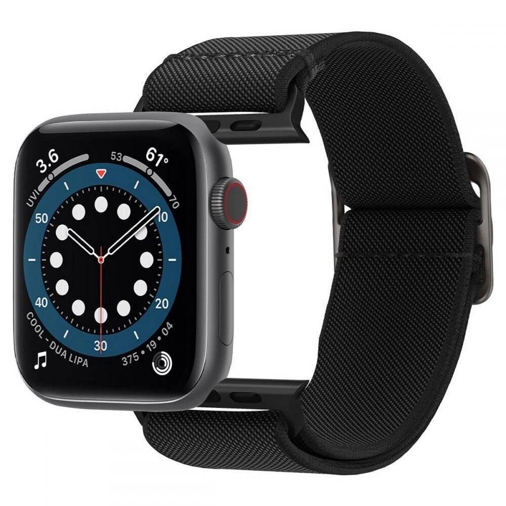 Spigen Fit Lite Armband Apple Watch 4/5/6/7/8/9/SE/Ultra 42/44/45/49 mm – Schwarz