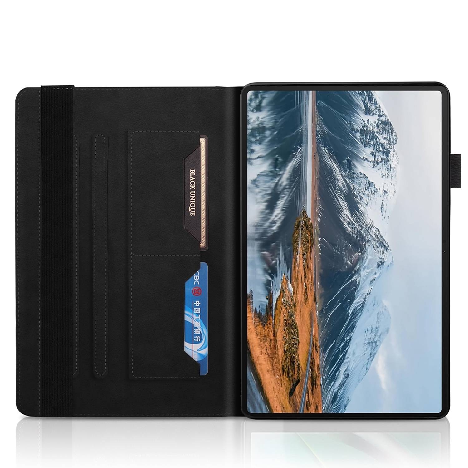 Für Honor Pad X8a 11 Zoll aufstellbare Baum Muster Kunstleder Hülle Tasche Case Schwarz