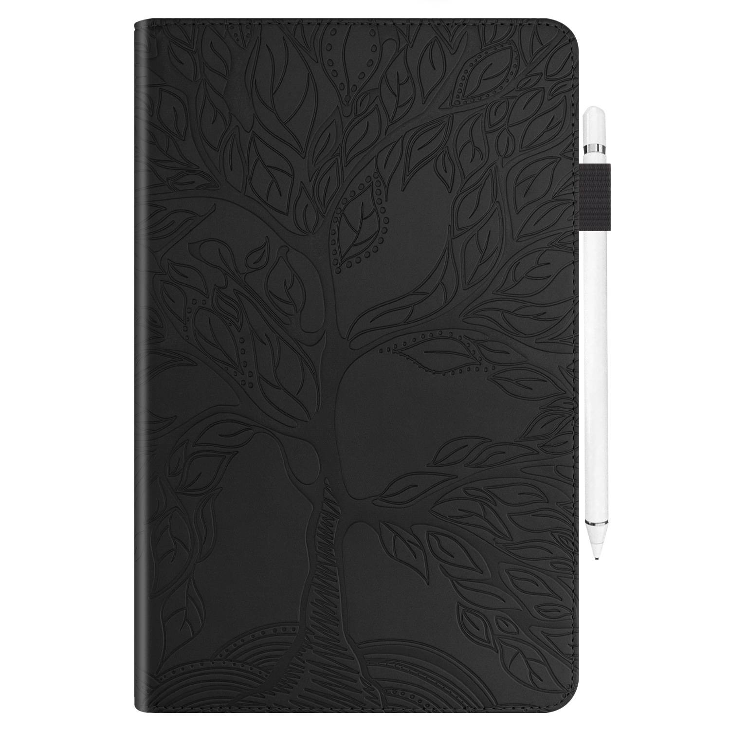 Für Xiaomi Pad 7 / 7 Pro aufstellbare Baum Muster Kunstleder Hülle Tasche Case Schwarz