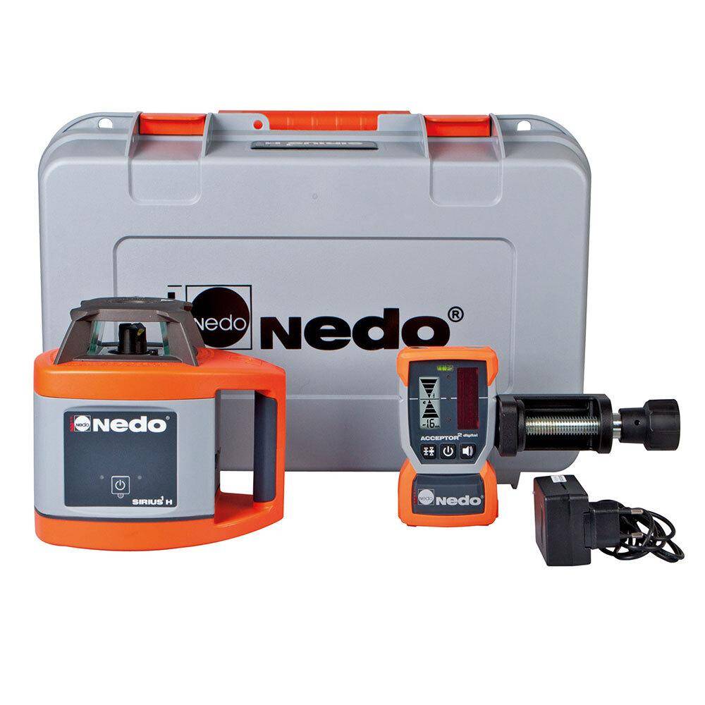 Nedo Rotationslaser - SIRIUS 1 H - Laserklasse 3R - inkl. Laserempfänger ACCEPTOR 2 digital - Preis per Stück