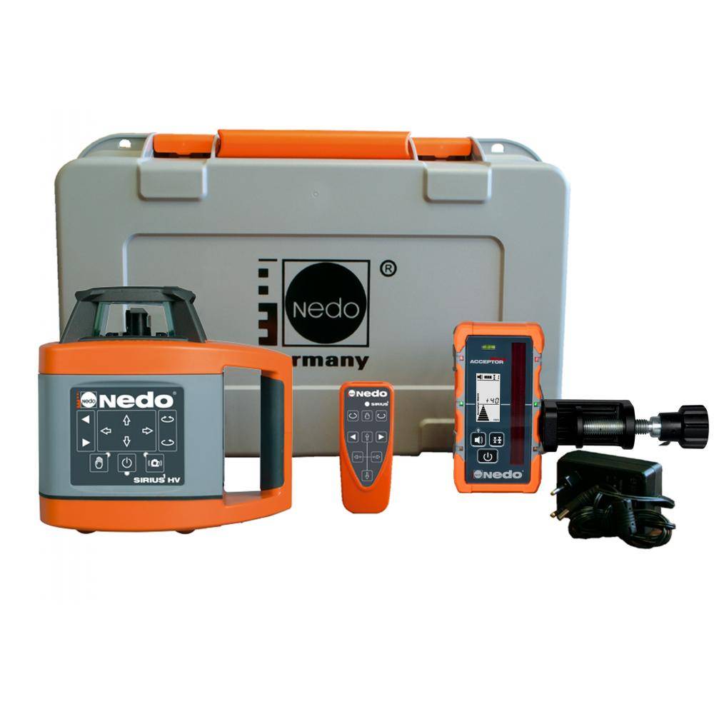 Rotationslaser SIRIUS 1 HV - Laserklasse 2 - inkl. Laserempfänger ACCEPTOR MAXX - im Transportkoffer