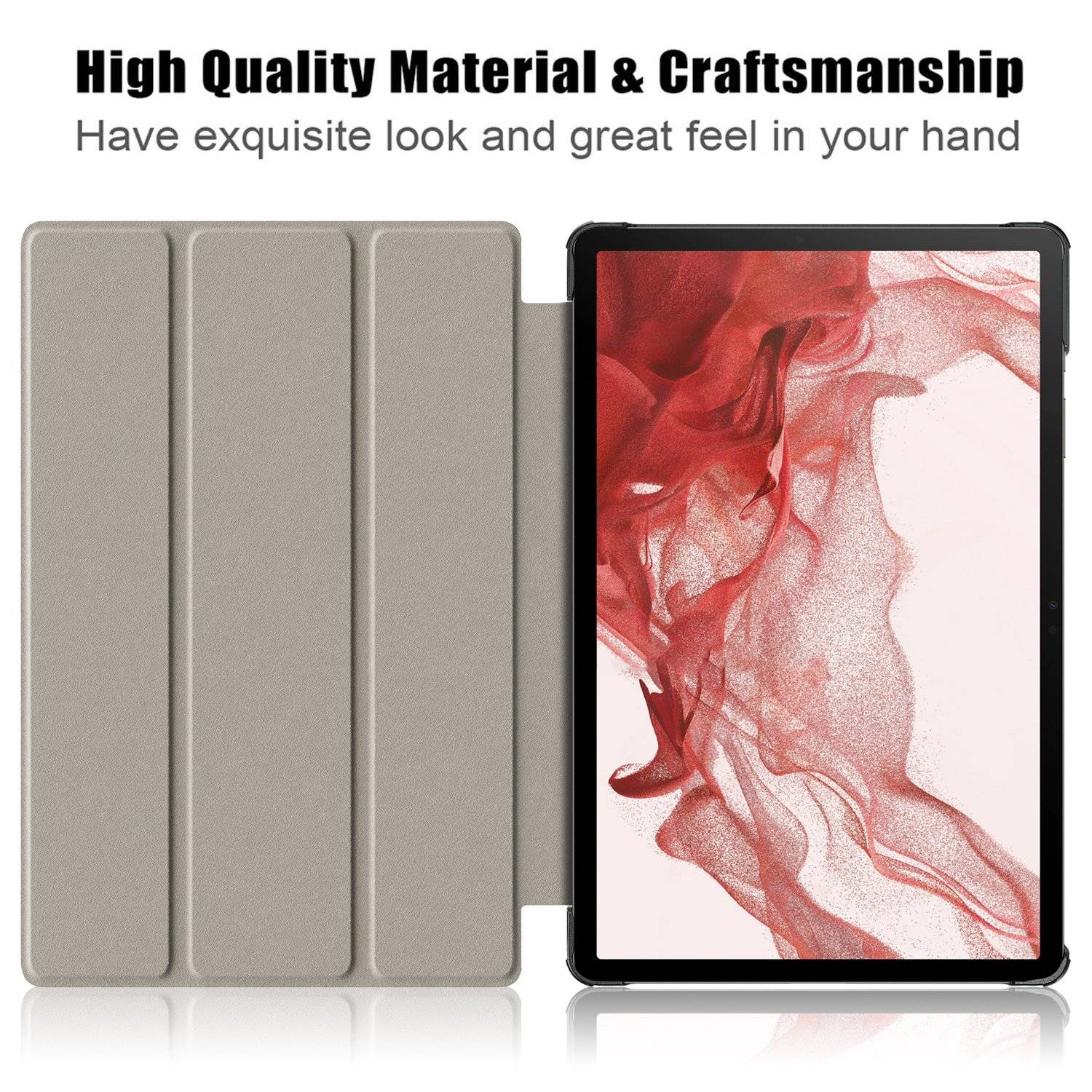 Für Samsung Galaxy Tab S10 Plus / S9 Plus FE Plus / S8 Plus 3folt Wake UP Smart Cover Tablet Tasche Hülle/