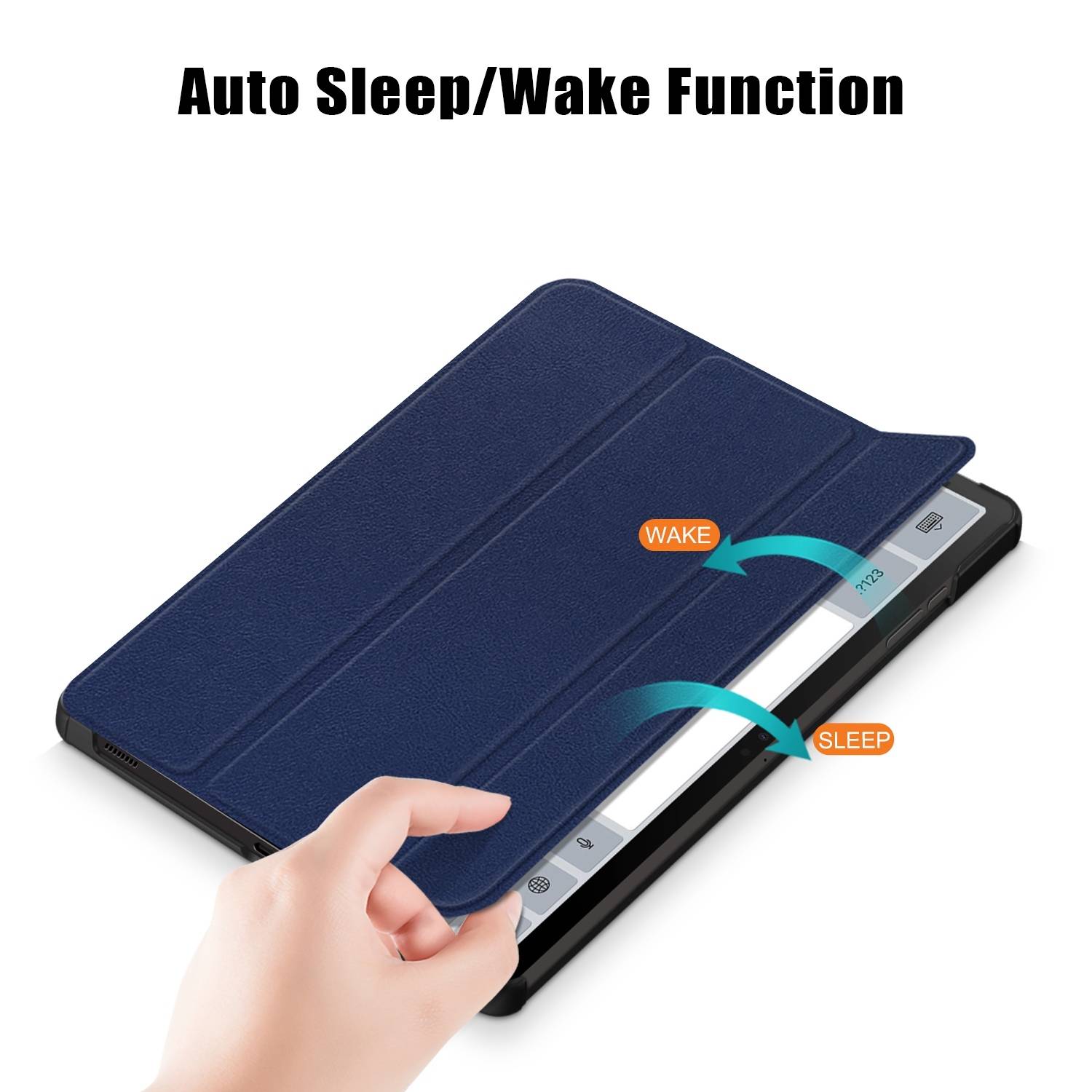 Für Samsung Galaxy Tab S10 Plus / S9 Plus FE Plus / S8 Plus 3folt Wake UP Smart Cover Tablet Tasche Hülle/