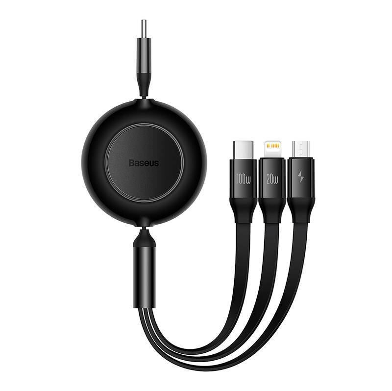 Baseus Bright Mirror 4, USB-C 3-in-1 Kabel micro USB / Lightning 100W 3.5A 1.1m Schwarz