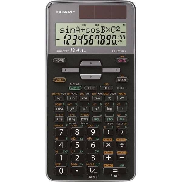 Schulrechner EL-520 T-GY 400 Funktionen, Solar/Batterie,Grau