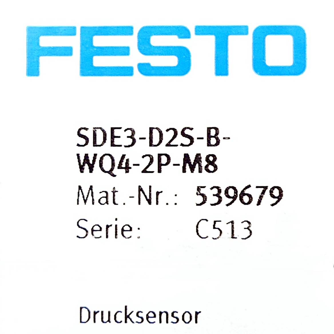 FESTO Drucksensor SDE3-D2S-B-WQ4-2P-M8 (539679)