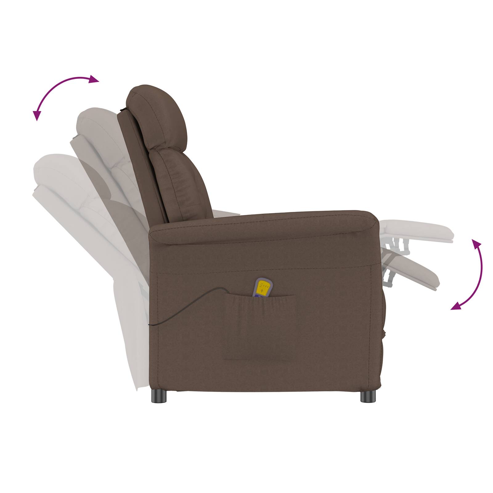 vidaXL Massagesessel Braun Mikrofaser