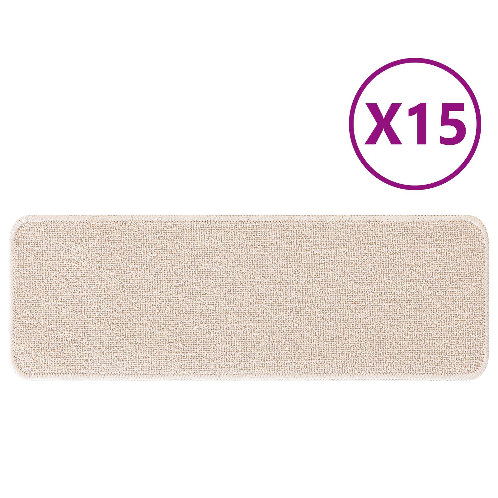 vidaXL Stufenmatten mit Latexrücken Creme 25x60 cm