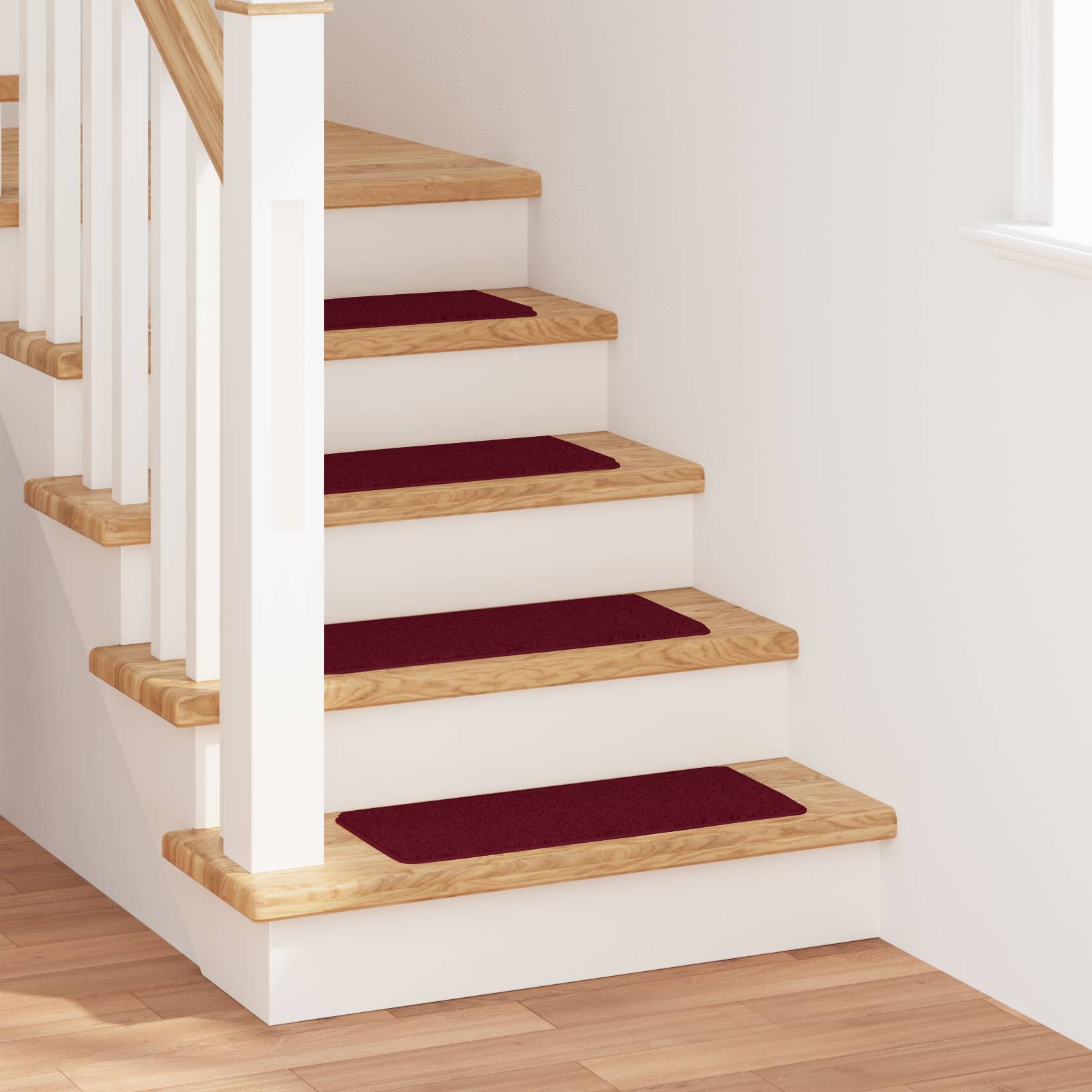 vidaXL Stufenmatten mit Latexrücken Bordeaux 25x60 cm