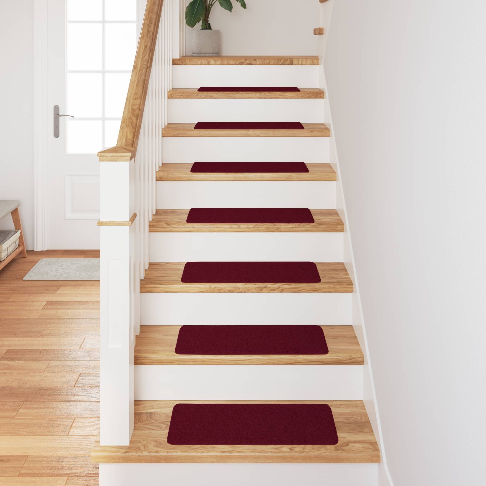 vidaXL Stufenmatten mit Latexrücken Bordeaux 25x60 cm