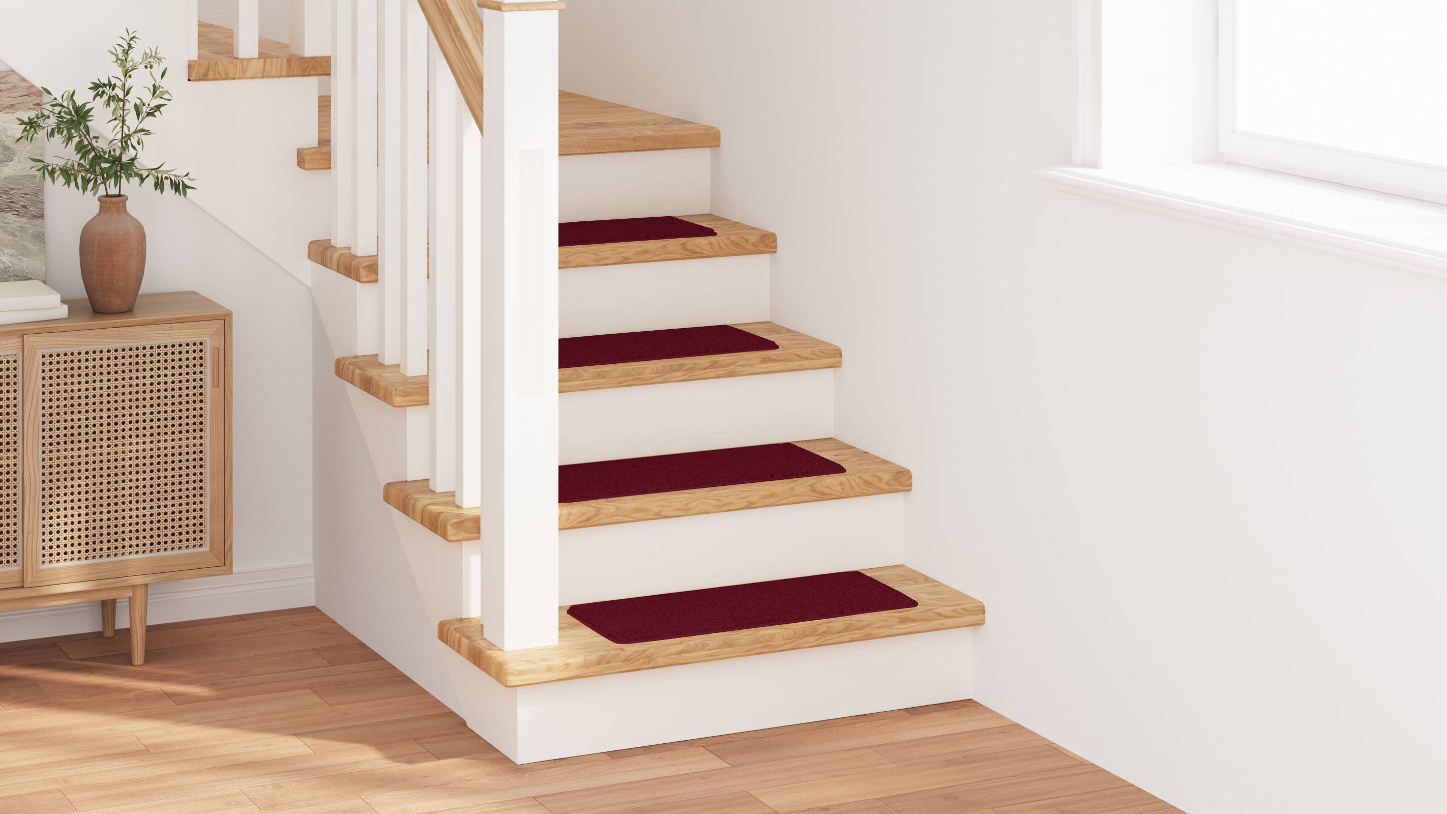 vidaXL Stufenmatten mit Latexrücken Bordeaux 25x60 cm